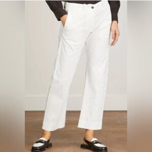 Nili Lotan Tomboy  Straight Leg Button Fly Pants Eggshell Color Size 4